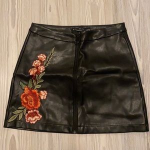 black leather skirt
